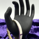 Banana Republic  Factory Enamel Hinged Bangle One Size Ivory Goldtone Classic Photo 0