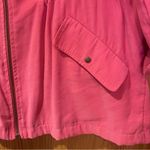 ZARA Front Zip Gold Snap Cinched Waist Military Utility Jacket Coral Pink Large Photo 13