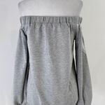 Lumière New Off The Shoulder Sweatshirt Bardot Sweat Top Heather Gray Photo 11