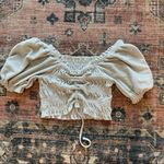 Urban Outfitters Sparkle Glitter Crop Top size XS Silver cinched Photo 1