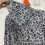 Sundry Draped Gray Leopard Print Hoodie Size Small Photo 9
