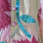 Chadwick's  100% Silk Embellished Floral Jacket Blazer Pink Yellow size 4 Photo 2