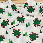 Vintage Little Miss Mr. Christmas Scrub Top Women’s Medium White Photo 1