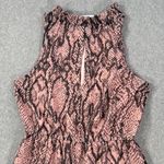 BB Dakota Wild Child Snake Print Mini Dress Size Small Pink/Black Ruffle Tiered Photo 1