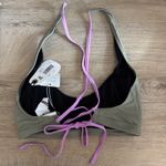 prAna  Tulum Top Black Color Block Green‎ Lilac Bikini Summer Pool Vacation Small Photo 3