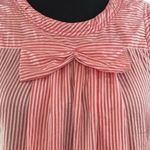 Marc Jacobs RED WHITE MICRO STRIPED SLEEVELESS BOW DETAIL SILK TOP 8 Photo 3