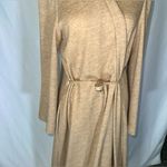 Lucie Ann Beverly Hills • Long Warm Wrap Robe Heavy Material Size Medium Vintage Tan Photo 2
