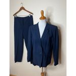 Lafayette 148 New York Navy Blue Wool Blazer Jacket & Delancey Pants suit Set 12 Photo 1