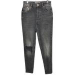 Free People  We the Free Zuri Mom Jeans Dusty Roads Black Distressed. Size 24 Photo 2