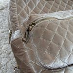 Bebe  Maria Velvet Quilted Large Backpack Taupe Gold Hardware MSRP 109 Photo 1