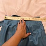 Rebecca Taylor Faux Leather Elegant High Rise Blue Tie Waist Faux Wrap Skirt 00 Photo 9