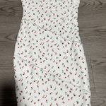Princess Polly  Floral Mini Dress‎ Strapless Bodycon White Cottagecore Size 4 Photo 0