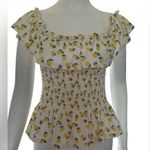 Soho Girls Yellow and Green Peplum Blouse with Cap Sleeves Photo 0