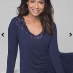 Soma  COOL NIGHTS Long Sleeve Pajama Top With Lace Size Medium Photo 1