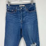 Levi's  Distressed Button Fly Wedgie Straight Jeans Medium Wash Size 28 EUC Photo 1