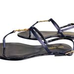 Saint Laurent NIB Cassandra Flat Sandals in Patriot Navy Size 39.5 Photo 7