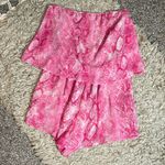 Due south small layered boutique western pink white rep snakeskin print romper Photo 0