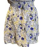 Parker ‎ Gray Yellow Purple Floral Print Sleeveless Silhouette Dress Silk Small Photo 3