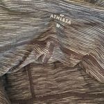 Athleta Women’s Dark Gray Striped Capri Running Yoga Fitness Exercise Leggings M Photo 4