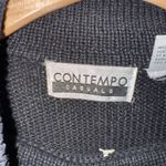 Vtg 80's 90's Y2K Contempo Casuals Black Ivory Harlequin Tunic Sweater Women's M Size M Photo 4