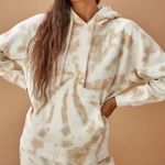 Reformation Jeans women’s Medium Cream and Brown Tie-Dye Hoodie Photo 0