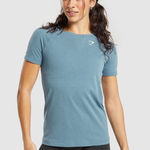Gymshark  VITAL LIGHT T-SHIRT Blue Seamless Size L Athletic Running Hiking Photo 0