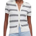 Madewell  Women’s Lightweight Spring cardigan collared sweater. XXS.‎ Black/cream Photo 0