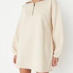 Missguided NWT  Half Zip Long Sleeves Sweater Stone Mini Dress Size 8 Photo 0
