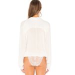 Free People Intimately Elsa Long Sleeve Lace Surplice Bodysuit White Size Medium Photo 2