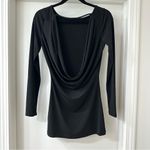 Guess Black Long Sleeve Boatneck Low Back Tunic Top, Size S, NWT Photo 6
