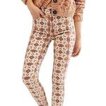 Free People Wild Child Printed Aztec High Waist Rise Skinny Jeans 27 X 28 NWT Photo 0