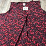 Anne Klein Red and Black Patterned Top Size XL Photo 5