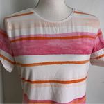 • Pink Orange White Striped Talbots Tee Photo 1