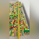 Jams World  Colorful Floral Patchwork Button Front Scoop Neck Short Dress Size 5 Photo 3