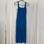 Lulus Immensely Poised Blue Sleeveless Laser Cut Sweater Midi Dress Photo 2
