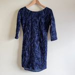 ZARA Trafaluc Blue with Silver Pattern Midi Dress Low Back Cutout Womens… Photo 1