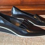Acne Studios Leather Black Laser Cut Pointed Toe 2-Tone Wedge Loafers $650 EUC US Wmn 11 ; EUR 41 Photo 0