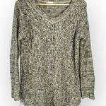 Altar'd State  Crochet Sweater Women's Medium Brown Long Sleeve Raw Hem V-Neck Photo 0