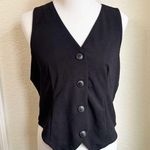 SheIn  Black Sleeveless Buttoned vest Blouse Photo 0