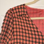 &merci Checkered orange and Green dress Photo 1