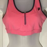 FILA Hot Pink Sports Bra Half Zipper Front Medium Photo 3