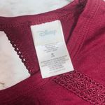 Disney  | Long Sleeve Shirt Keyhole Lace Minnie Mouse | Maroon | Womens | M Photo 5