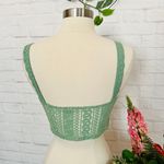 Boutique Green Lace Crop Top Photo 4