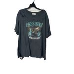 The Post Freebird Distressed Over Sized Tee Shirt Size M/L Blue Unisex Size L Photo 1
