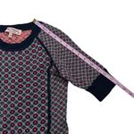 Juicy Couture Geo Knit Dress Front Slits Short Sleeve Mini Navy Pink Size XS Photo 14