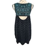 American Eagle | | Black Loose-fitting Bohemian Teal Embroidered Dress - S Photo 3