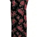 BP  Womens Pink Floral Rose Print Midi Slit Cocktail Dress Wedding Guest Size M Photo 1