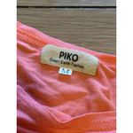 Piko  Women Orange Long‎ Sleeve Boat Neck Oversized Stretch Shirt M Bamboo Photo 4