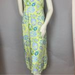 Vintage 90s Dress‎ Fish Print Women Playful Green Abstract Sleeveless Midi Small Photo 5