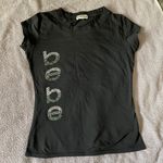 Bebe BLACK Women's Rhinestone Logo Short Sleeve Tee Photo 1